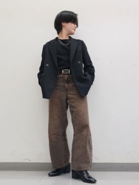 「アイテム（テーラードジャケット）」を使った、Lily/低身長×ﾎﾞｰｲｯｼｭさん（メンズ・148cm）の秋コーディネート