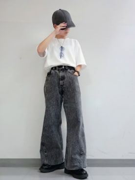 「アイテム（帽子）」を使った、Lily/低身長×ﾎﾞｰｲｯｼｭさん（メンズ・148cm）の夏コーディネート