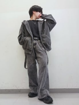 「アイテム（パーカー）」を使った、Lily/低身長×ﾎﾞｰｲｯｼｭさん（メンズ・148cm）の秋コーディネート