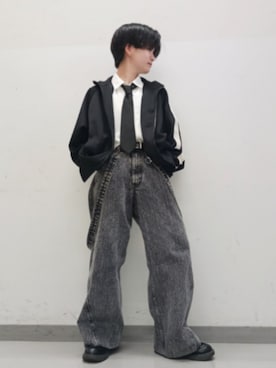 「アイテム（ブルゾン）」を使った、Lily/低身長×ﾎﾞｰｲｯｼｭさん（メンズ・148cm）の秋コーディネート