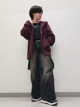 「アイテム（スニーカー）」を使った、Lily/低身長×ﾎﾞｰｲｯｼｭさん（メンズ・148cm）の秋コーディネート