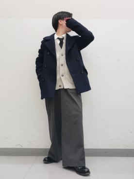 「アイテム（スラックス）」を使った、Lily/低身長×ﾎﾞｰｲｯｼｭさん（メンズ・148cm）の冬コーディネート