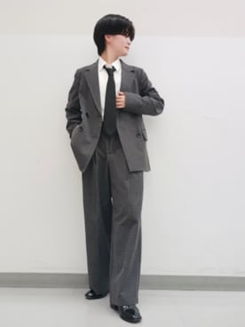 「アイテム（テーラードジャケット）」を使った、Lily/低身長×ﾎﾞｰｲｯｼｭさん（メンズ・148cm）の秋コーディネート