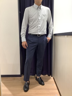 「アイテム（ビジネスシャツ）」を使った、BRICK HOUSE シャツ工房 鈴鹿イオンモール店さん（メンズ・178cm）の秋コーディネート