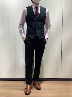 「アイテム（ビジネスシャツ）」を使った、BRICK HOUSE シャツ工房 鈴鹿イオンモール店さん（メンズ・170cm）の秋コーディネート