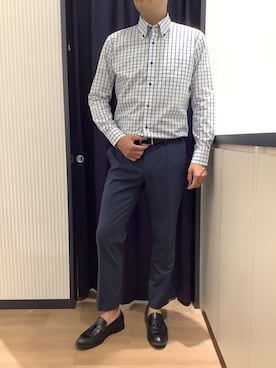 「アイテム（ビジネスシャツ）」を使った、BRICK HOUSE シャツ工房 鈴鹿イオンモール店さん（メンズ・178cm）の秋コーディネート