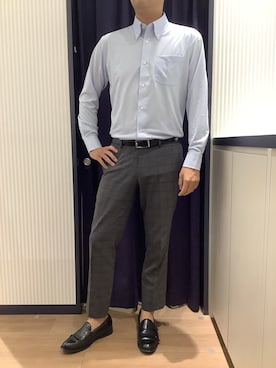 「アイテム（ビジネスシャツ）」を使った、BRICK HOUSE シャツ工房 鈴鹿イオンモール店さん（メンズ・178cm）の秋コーディネート