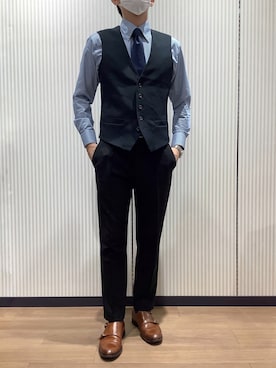 「アイテム（ビジネスシャツ）」を使った、BRICK HOUSE シャツ工房 鈴鹿イオンモール店さん（メンズ・170cm）の秋コーディネート