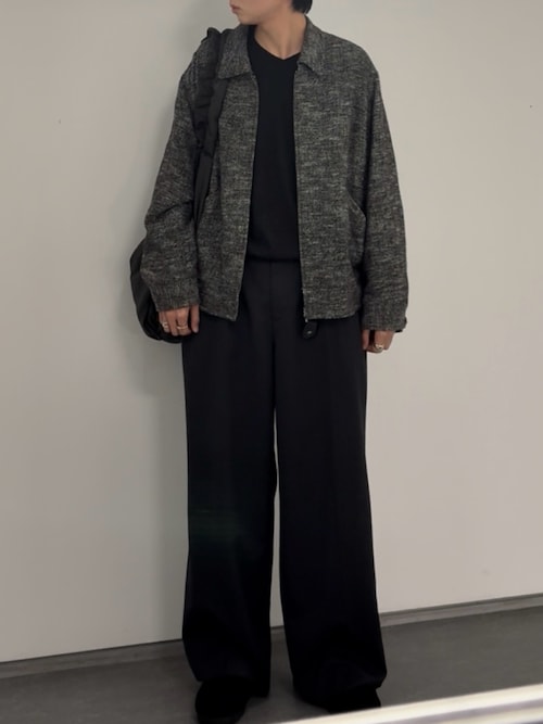 トップス LIDNM W/Si/Ca 18G V Neck Knit ASH BLACK LIDNM / Llife