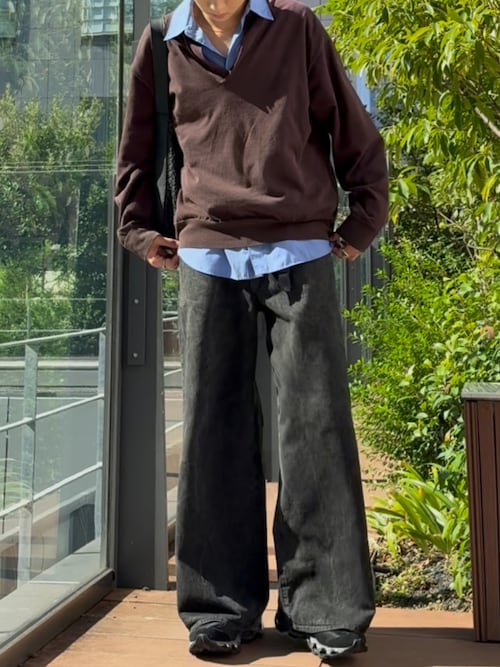 LIDNM（リドム）の「CRACK WASHED BAGGY DENIM PANTS（デニム