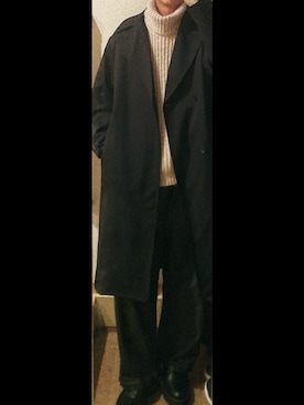 「WYM LIDNM（ウィム バイ リドム）のアイテム（トレンチコート）」を使った、ひらひらさん（メンズ・180cm）の秋コーディネート