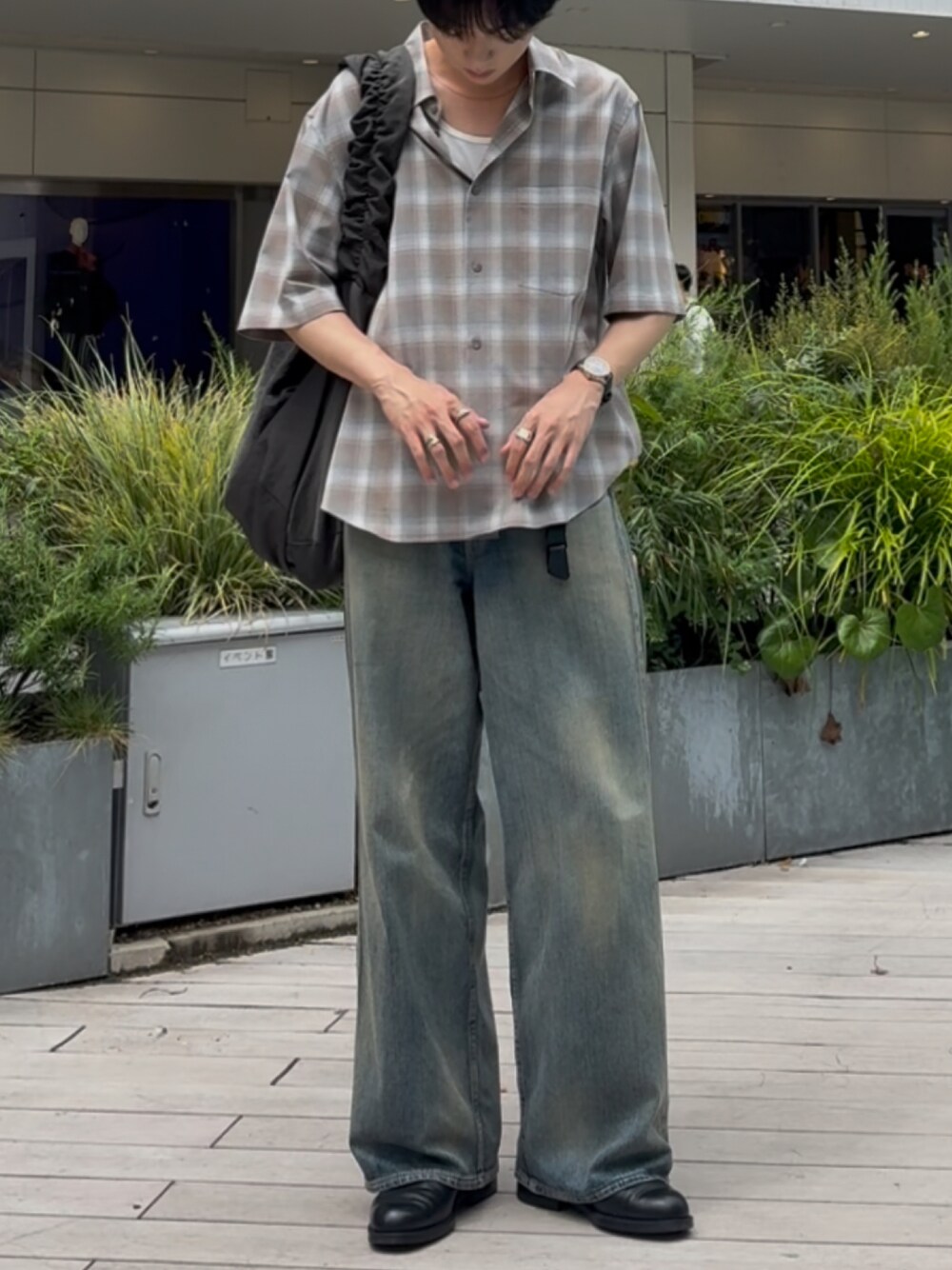 LIDNM（リドム）の「WOOL CHECK H/S SHIRT（シャツ/ブラウス）」 - WEAR