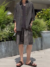 【山下】LIDNM LINEN WOOL PINHEADショーツ LINEN WOOL PINHEAD SHORTS（その他パンツ）｜LIDNM（リドム）の