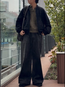 「アイテム（MA-1）」を使った、ひらひらさん（メンズ・180cm）の冬コーディネート