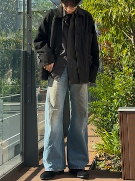 「アイテム（カバーオール）」を使った、ひらひらさん（メンズ・180cm）の秋コーディネート