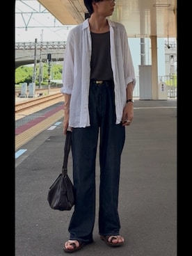 「YLEVE（イレーヴ）のアイテム」を使った、ひらひらさん（メンズ・180cm）の夏コーディネート
