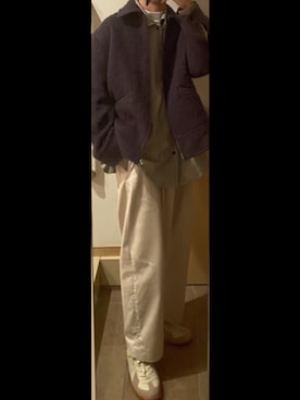 「ジャーマントレーナー」｜「アイテム（ブルゾン）」を使った、ひらひらさん（メンズ・180cm）の冬コーディネート