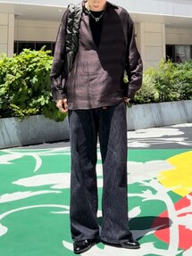 トップス LIDNM  SILK TENCEL BORDER VAREUSE LIDNM（リドム）の「SILK TENCEL BORDER VAREUSE（シャツ