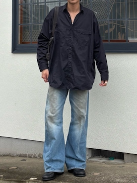 「NVRFRGT（ネヴァーフォーゲット）のアイテム（デニムパンツ）」を使った、ひらひらさん（メンズ・180cm）の秋コーディネート