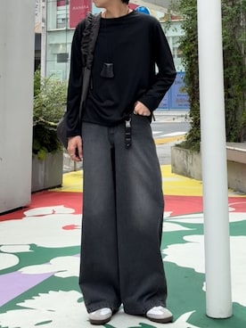 「LIDNM（リドム）のMERINO WOOL L/S TEE（Tシャツ/カットソー）」を使った、ひらひらさん（メンズ・180cm）の夏コーディネート