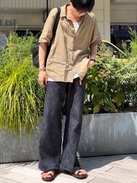 「アイテム（サンダル）」を使った、ひらひらさん（メンズ・180cm）の夏コーディネート