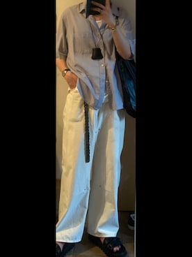 「WYM LIDNM（ウィム バイ リドム）のアイテム（サンダル）」を使った、ひらひらさん（メンズ・180cm）の夏コーディネート