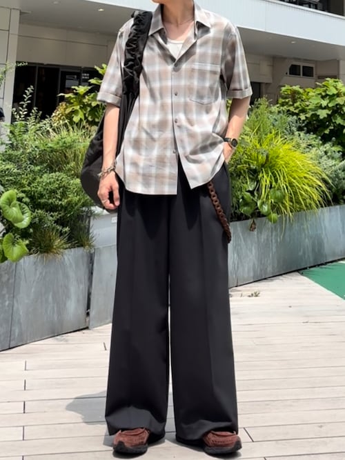 LIDNM（リドム）の「WOOL CHECK H/S SHIRT（シャツ/ブラウス）」 - WEAR