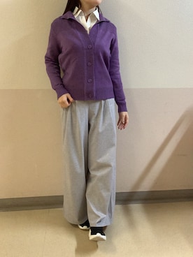 「アイテム（ビジネスシャツ）」を使った、BRICK HOUSE by Tokyo Shirts 札幌苗穂イオンモール店さん（レディース・159cm）の秋コーディネート