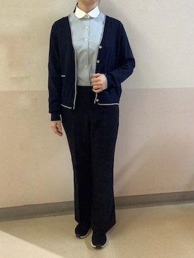 「アイテム（ビジネスシャツ）」を使った、BRICK HOUSE by Tokyo Shirts 札幌苗穂イオンモール店さん（レディース・159cm）の秋コーディネート