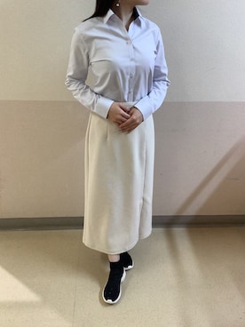 「アイテム（ビジネスシャツ）」を使った、BRICK HOUSE by Tokyo Shirts 札幌苗穂イオンモール店さん（レディース・159cm）の秋コーディネート