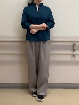 「TOKYO SHIRTS（トウキョウシャツ）のアイテム（シャツ/ブラウス）」を使った、BRICK HOUSE by Tokyo Shirts 札幌苗穂イオンモール店さん（レディース・159cm）の春コーディネート