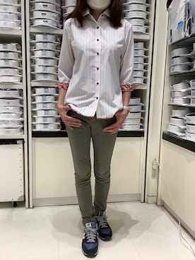 「残暑コーデ」｜BRICK HOUSE by Tokyo Shirts 札幌苗穂イオンモール店さん（レディース・160cm）の秋コーディネート