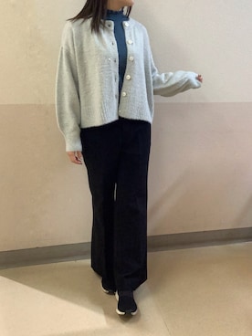 「TOKYO SHIRTS（トウキョウシャツ）のもちもち フリルネック プルオーバー（ニット/セーター）」を使った、BRICK HOUSE by Tokyo Shirts 札幌苗穂イオンモール店さん（レディース・159cm）の秋コーディネート