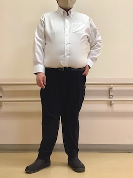 「TOKYO SHIRTS（トウキョウシャツ）の形態安定ノンアイロン ボタンダウン 長袖ビジネスワイシャツ（大きいサイズ・長いサイズ）（ビジネスシャツ、ホワイト系）」を使った、BRICK HOUSE by Tokyo Shirts 札幌苗穂イオンモール店さん（メンズ・170cm）の春コーディネート