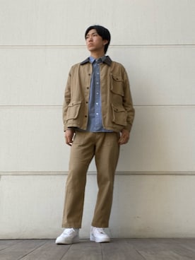 「アイテム（カバーオール）」を使った、tsuyoshiさん（メンズ・176cm）の秋コーディネート