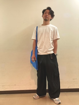 「NEW BALANCE（ニューバランス）のCM996（スニーカー、グレー系）」を使った、ichifuku888さん（メンズ・166cm）の夏コーディネート