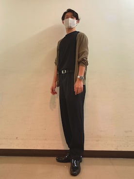 「UNITED ARROWS（ユナイテッドアローズ）のアイテム（スラックス、ブラック系）」を使った、ichifuku888さん（メンズ・166cm）の夏コーディネート