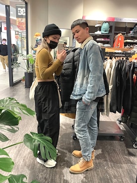 「Guess（ゲス）のアイテム（ジャケット/アウター）」を使った、erin🇹🇼さん（レディース・163cm）の春コーディネート