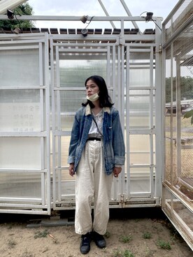 「plain-me（プレインミー）のアイテム（パンツ）」を使った、erin🇹🇼さん（レディース・163cm）の春コーディネート