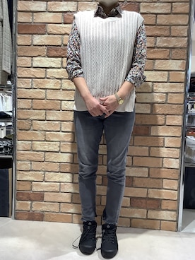 「アイテム（ビジネスシャツ）」を使った、BRICK HOUSE シャツ工房 札幌駅エスタ店さん（レディース・162cm）の春コーディネート