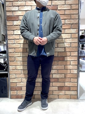 「アイテム（カーディガン/ボレロ）」を使った、BRICK HOUSE シャツ工房 札幌駅エスタ店さん（メンズ・169cm）の春コーディネート