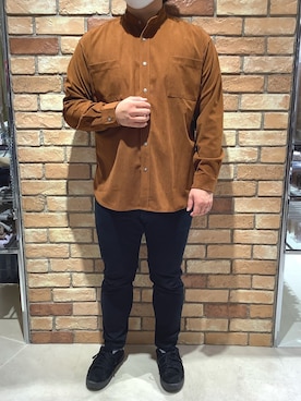 「Pitta Re:)（ピッタリ）のアイテム（シャツ/ブラウス）」を使った、BRICK HOUSE シャツ工房 札幌駅エスタ店さん（メンズ・169cm）の冬コーディネート