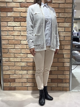 「アイテム（ノーカラージャケット）」を使った、BRICK HOUSE シャツ工房 札幌駅エスタ店さん（レディース・159cm）の秋コーディネート