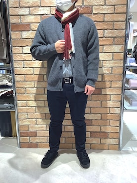 「アイテム（マフラー）」を使った、BRICK HOUSE シャツ工房 札幌駅エスタ店さん（メンズ・169cm）の秋コーディネート