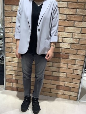 「BRICK HOUSE by TOKYO SHIRT」｜「アイテム（ジャケット/アウター）」を使った、BRICK HOUSE シャツ工房 札幌駅エスタ店さん（レディース・162cm）の春コーディネート