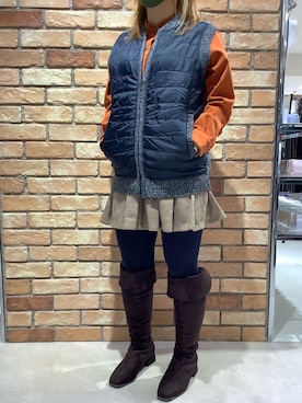 「ダウンベスト」｜BRICK HOUSE シャツ工房 札幌駅エスタ店さん（レディース・147cm）の秋コーディネート