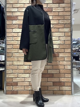 「アイテム（ノーカラージャケット）」を使った、BRICK HOUSE シャツ工房 札幌駅エスタ店さん（レディース・159cm）の秋コーディネート