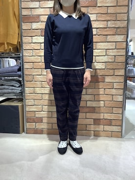 「春ニット」｜BRICK HOUSE シャツ工房 札幌駅エスタ店さん（レディース・157cm）の冬コーディネート