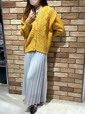 「アイテム（ビジネスシャツ、ベージュ系）」を使った、BRICK HOUSE シャツ工房 札幌駅エスタ店さん（レディース・160cm）の秋コーディネート