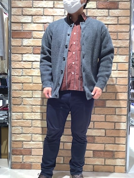 「アイテム（ビジネスシャツ）」を使った、BRICK HOUSE シャツ工房 札幌駅エスタ店さん（メンズ・169cm）の冬コーディネート